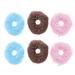 6pcs Dog Chew Toy Plush Donut Shaped Squeaky Squeaking Sound Toy Plush Pet Puppy Toys Pets Bite Chewing Puppy Dog Toy (Coffee +