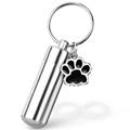 RONSHIN Cylinder Pet Urns Stainless Steel Footprint Pet Ashes Cremation Keepsake Jewelry Pendant For Dogs Ashes