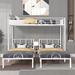 Steel Triple Twin Bunk Bed, Separable Design, Full-Length Guard Rails