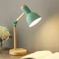 Lampe de table nordique créative en bois tête tournante LED lampe de bureau de chevet simple