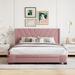 Queen Size Storage Bed Linen Upholstered Platform Bed with 3 Drawers for Bedroom