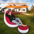 Canapé Gonflable d'Extérieur pour Camping Sac Paresseux Portable Pliable Parc de Plage Lit