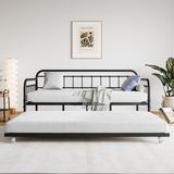 Industrial Stlye Twin Size Metal Daybed Frame with Space-Saving Design for Living Room, Kids Room, Bed Room