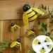 4 Pack Metal Bee Wall Art Sculptures Garden Decorations Hanging Bee Wall Decor Indoor Outdoor Garden Yard Lawn Decor