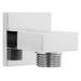Bathroom Brass Square Shower Hose Wall Outlet Elbow Modern Chrome Connector G1/2