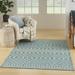 Nourison Positano Indoor/Outdoor Aqua 7 x 10 Area Rug (7x10)