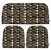 RSH DÃ©cor Indoor Outdoor 3 Piece Tufted Wicker Cushion Set Large Shibori Dot Matte Black