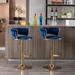 Modern Bar Stools Set of 2 with Adjustable Mechanical Lifting Velvet Bar Stool, Golden Leg Simple Bar Stool