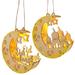 BESTONZON 2pcs Ramadan Mubarak Lamp Eid Crafts Night Light Eid Decorations for Party