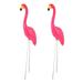 NUOLUX 2pcs Flamingo Garden Stake Flamingo Sculpture Statue Lawn Stake Decor (Pink)