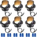 6W LED Well Light Outdoor Shielded Top Spot Light Low Voltage 12-24V AC/DC Aluminum Landscape In-Ground Lighting CRI 90 UL-Listed Wire 3000K Warm Pack of 6