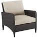 Crosley Brands Kiawah Outdoor Wicker Arm Chair - Sand & Brown