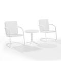 Crosley Bates Outdoor Chair Set - White Gloss & Satin