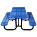 Anself 6 ft. Rectangular Steel Picnic Table BLUE with umbrella