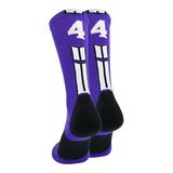 Purple/White Player Id Crew Number Socks (#44 Medium)