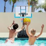 Outdoor Iron Frame Basketball Stand Portable Basketball System with Backboard and Wheels 4ft to 6.5ft Adjustable Height Basketball Hoop for Kids and Adult All-Weather