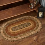VHC Brands Kettle Grove Jute Oval Area Rug Primitive Country Style Detached Non Skid Pad 24x36