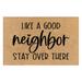 Noarlalf Area Rug Door Mat Non Slip Back Rubber Entry Way Doormat Outside Like A Good Neighbor Stay Over There Standard Outdoor Welcome Mat Doormat Outdoor Entrance Doormat Indoor Entrance 30*40*3