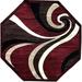 Octagon Area Rug Red Design 144 (4 Feet X 4 Feet)