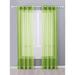 2 Piece Sheer Voile Grommet Top Window Curtain Panel Drapes (54 X 84 Lime Green)