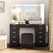 Edrosie Inc Large Makeup Vanity Wood/Metal in Black | 46 W x 15.7 D in | Wayfair HEFTVTWF-02PCZQ