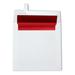 LUXPaper 6 1/2 x 6 1/2 Foil Lined Square Envelopes w/Peel & Press White w/Red LUX Lining 250/Pack