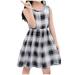 HAPIMO Girls s A Line Dress Tropical Leaf Floral Plaid Lovely Princess Dress Sleeveless Relaxed Comfy Round Neck Pleated Swing Hem Holiday Cute Gray 120