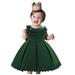 HAPIMO Girls s Party Gown Birthday Dress Solid Splicing Cute Round Neck Princess Dress Tiered Lace Crochet Holiday Sleeveless Lovely Relaxed Comfy Green 90