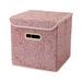 Collapsible Storage Bins With Lids Fabric Decorative Storage Boxes Cubes Organizer Containers Baskets Canvas Red