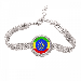 Stripes Ethiopia Flag Crayon Drawing Tennis Chain Anklet Bracelet Diamond Jewelry