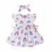 Youmylove Dresses For Girls Toddler Summer New Sleeveless Rainbow Pattern Dress Border Little Fashion Casual A Line Dress Suitable For Children 13 Years Old