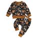 Xkwyshop Kids Baby Boys 2PCS Outfits Sets Pumpkin Print Sweatshirt Tops and Pants Suit Halloween Clothes