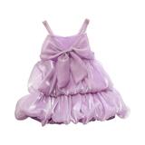 HAPIMO Girls s Party Gown Birthday Dress Solid Lace Lovely Chiffon Bowknot Sleeveless Princess Dress Holiday Relaxed Comfy Square Neck Cute Purple 4 Y