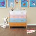 Latitude Run® 8 - Drawer Dresser Wood in Blue/Brown/Orange | 35.43 H x 35.43 W x 15.75 D in | Wayfair C55B9407B0E04722822A8A5B046215DD