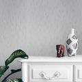 Hokku Designs Charese Modern Textured Wallpaper gray silver faux fabric vertical lines 3D Vinyl | 21 W in | Wayfair