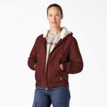 Dickies Women's Fleece Lined Duck Canvas Jacket - Rinsed Fired Brick Size XL (FJ700)