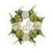 CSCHome Spring Wreaths for Front Door with Hello Sign Spring Summer Decoration Home/Window/Farmhouse/Indoor and Outdoor(Green and white)