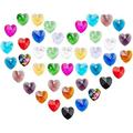 160pcs Love Heart Charm Beads 16 Colors Faceted Glass Charm Top Drilled 10mm Heart Shaped Crystal Beads for DIY Earring Necklace Valentines Jewelry Gift