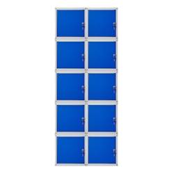 PROREGAL Mega Deal 10x Schließfachwürfel Cubic, HxBxT 35x35x35cm, Grau-Blau, Spind Spindschrank Schließfachschrank Schließfachgarderobe Metall Image