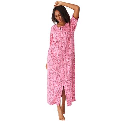 Plus Size Women's Long French Terry Zip-Front Robe...