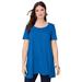 Plus Size Women's Scoopneck Swing Ultimate Tunic by Roaman's in Vivid Blue (Size 38/40) Long Shirt