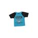 U.S. Polo Assn. Short Sleeve T-Shirt: Blue Color Block Tops - Size 12 Month