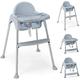 4 in 1 Convertible Highchair, High Chair for Babies and Toddlers with Double Removable Tray and Safety Harness, Adjustable Infant Feeding Chair, from 6-36 Months,Grey