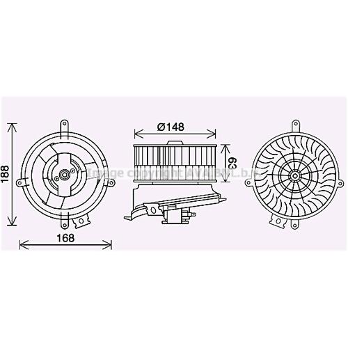 AVA QUALITY COOLING Innenraumgebläse Ø150mm 150mm für MERCEDES-BENZ A2028204342 2028204342 MS8711