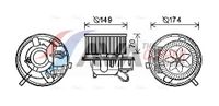 AVA QUALITY COOLING Innenraumgebläse VN8339 Ø149mm 149mm für SKODA VW SEAT AUDI 1K2820015F 1K2820015G 1K2820015H Image