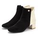 Stiefelette LASCANA Gr. 43, schwarz (schwarz, creme) Damen Schuhe Reißverschlussstiefeletten