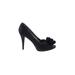 Via Spiga Heels: Pumps Stiletto Feminine Black Print Shoes - Women's Size 8 - Open Toe