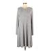 Old Navy Casual Dress - A-Line Crew Neck Long sleeves: Gray Marled Dresses - Women's Size Medium