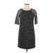 Max Studio Casual Dress - Shift: Black Polka Dots Dresses - Women's Size X-Small