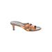 Paul Green Mule/Clog: Slip-on Kitten Heel Boho Chic Orange Shoes - Women's Size 4 - Open Toe